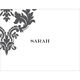 Grey Damask Scroll Foldover Note Cards Image 2 of 3